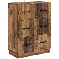 vidaXL Ladekast Oud hout 66 x 34,5 x 87 cm Bewerkt hout
