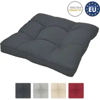 Beautissu loungekussen XLuna †“ zitkussen grafiet grijs 70x70 cm kussen in matraskussen kwaliteit