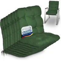 Beautissu Flair NL – Set van 8 Tuinkussen Lage Rug Groen – 100x50 cm – Zitkussen Matraskussen voor Tuin Meubelen
