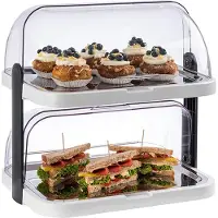 Aps Servies, Buffetvitrine dubbeldekker, wit, hoogte: 440 mm, lengte: 440 mm