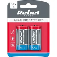 Rebel 2x LR14 R14 C, 1,5 V alkaline batterij