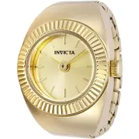 Invicta Mini 48947 Dames Horloge - Quartz Uurwerk - Roestvrij Staal met gouden Wijzerplaat - 17mm