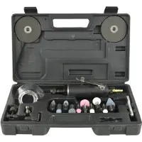 GEKO Pneumatische rechte slijpmachine met accessoires, 3 of 6 mm, 1/4 inch, 18000 omwentelingen per minuut