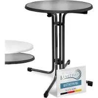 Beautissu Bistroni Bistrotafel Buiten Ø 70 cm - Waterdicht Opvouwbare Ronde Tuintafel Balkontafel - Campingtafel Hoge Tafel - Hoogte 70 cm - Zwart