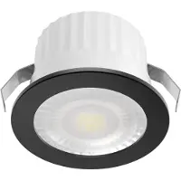 BES LED LED Veranda Spot Verlichting - Brinton Glowix - 3W 260 lm 38D - Warm Wit 3000K - Inbouw - Rond - Zwart - Ø44mm Buitenmaat - Ø32mm Zaagmaat