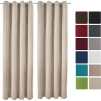 Beautissu - Gordijnen - Verduisterend - Plooiband Amelie BO - Kant en Klaar - 140x245cm - Crème - set van 2
