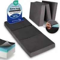 Beautissu VS95 – Premium Opvouwbaar Matras L 80x200cm – Extra Dik 14cm Traagschuim Vouwmatras H3 – Wasbar – Eenvoudig Transport – Antraciet