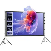 Mira Projectiescherm - Beamer Scherm - Projectiescherm Met Statief - Beamer Projector - Zwart - 2cm x 220cm x 127cm