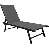 VIVERE Sentosa Phifer & Aluminum Sun Lounger - Black Chrome