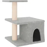Syfax Kattenmeubel met sisal krabpalen 48 cm lichtgrijs