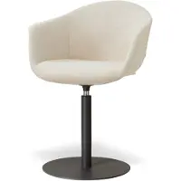 Nolon Niva-Otis Draaibare Tulp Eetkamerstoel Cottonbeige - Mat Zwart Onderstel - Armstoel - Japandi