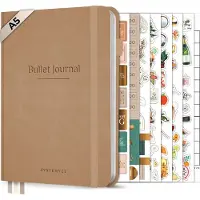 Systemyze Bullet Journal – Notitieboek A5 – Journal Notebook – Hardcover Vegan Leer – Taupe