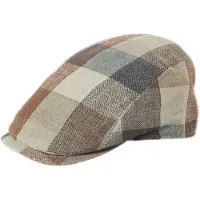 Faustmann Flatcap 100% Linnen kleur patchwork design beige maat 59