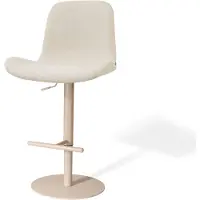 Nolon Niva-Fé Draaibare Tulp Barkruk Cottonbeige - Verstelbaar - Beige Onderstel - Scandinavisch - Stoffen - Barstoel