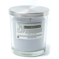 Riverdale - Geurkaars - Grey Cotton - 48+ branduren. Ø 9cm