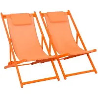 Sweeek - Set van 2 ligstoelen van aluminium en textileen met hoofdkussen, standstoel - gaia