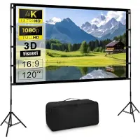 Mira Projectiescherm - Beamer Scherm - Projectiescherm Met Statief - Beamer Projector - Zwart - 1cm x 265cm x 150cm