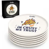 GrillX Keramieken pizzaborden set van 6 33 centimeter diameter pizza