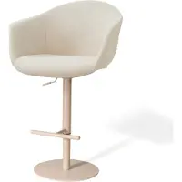 Nolon Niva-Otis Draaibare Tulp Barkruk Cottonbeige - Verstelbaar - Beige Onderstel - Armleuning - Japandi - Barstoel