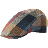 Faustmann Flatcap 100% Linnen kleur patchwork design roest maat 59