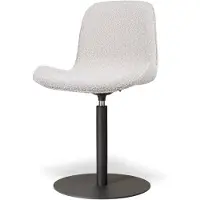 Nolon Niva-Fé Draaibare Tulp Eetkamerstoel Bouclé Beige - Mat Zwart Onderstel - Modern - Stoffen
