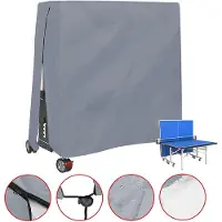 Topcony 210D Waterdichte Tafeltennistafelhoes - Waterdicht, winddicht en UV-bestendig - Tafeltennistafelhoes - Beschermhoes - 165*70*185cm - Grijs