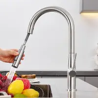CECIPA MAX Keuken kraan - Keukenkraan Met Uittrekbare Uitloop met 2 straalsoorten - Spoelkraan 360° Draaibaar Mengkraan - Zilver