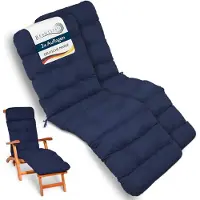 Beautissu 2x Deckchair Kussen 200x50x8 cm - Ligstoelkussen Donker Blauw - Matraskussen voor Hangmatten en tuin-/terrasstoelen - Flair DC