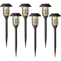 Sunnydays Tuinlampen / prikspot Solar Mood - 12x - zwart - kunststof - waterbestendig - 42 cm