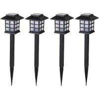 Sunnydays Tuinlampen / prikspot Solar Lumio - 4x - zwart - kunststof - waterbestendig - 38 cm