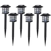 Sunnydays Tuinlampen / prikspot Solar Lumio - 6x - zwart - kunststof - waterbestendig - 38 cm