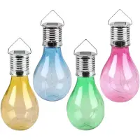 Sunnydays Solar sfeer hanglamp - 12x stuks - geel / groen / roze / blauw - 15 cm - kunststof - aan haak