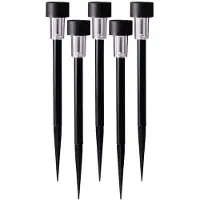 Sunnydays Tuinlampen / prikspot Mood - zwart - 5x stuks - kunststof - waterbestendig - 37 cm