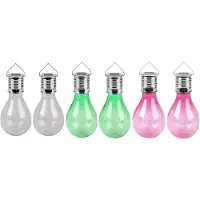 Sunnydays Solar sfeer tuin hanglampje - 6x stuks - wit / roze / groen - 15 cm - kunststof - sfeerverlichting