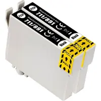 Inktkenners Inktcartridges Geschikt voor Epson T0715 - Multipack van 2 zwart - Geschikt voor Epson Stylus SX105, SX115, SX205, SX215, SX218, SX405, SX510W - T0711, T0712, T0713, T0714 - Inktpatronen - Inkt