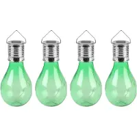 Sunnydays Solar sfeer hanglamp - 8x - tuin - lampenbol - groen - kunststof - 15 cm - ophang haakje