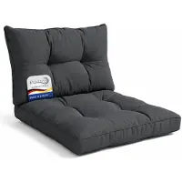 Beautissu Lounge Kussen Set met Zitkussen 40x40 cm & Rugkussen 50x40 cm Antracite – Comfortabel Tuinkussen voor Tuinstoelen Rotan Stoelen Tuinmeubelen en Fauteuils – Loungekussens Outdoor – xLuna