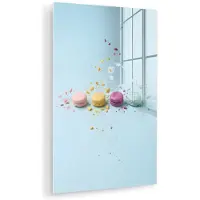 MuchoWow Glasschilderij 120x180 cm - Schilderij acrylglas - Macarons - Kleurrijk - Pastel - Foto op glas - Muurdecoratie woonkamer - Wanddecoratie slaapkamer - Schilderijen