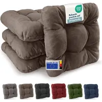 Beautissu HighLux SK – Set van 4 Premium Stoelkussen 40x40 cm Taupe – Robuust Zitkussen UV-bestendig – 8 cm Dik – Indoor & Outdoor – Tuinkussen Balkon