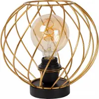 Lucide DANZA - Tafellamp - Ø 25 cm - 1xE27 - Mat Goud / Messing