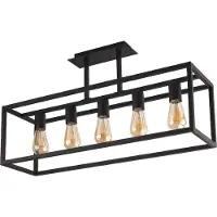 Lyora Strakke hanglamp Crate 5-lichts zwart