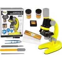 Leantoys Educatieve Kindermikroscoop – Geel – 100x / 400x / 1200x – Set met Accessoires