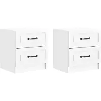vidaXL Nachtkastje met lade 2 pcs Hoogglans Wit 43 x 34,5 x 44,5 cm