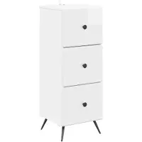 vidaXL Ladekast Hoogglans Wit 33 x 34,5 x 90 cm Bewerkt hout