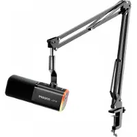 MAONO PD100W - Draadloze Podcast Microfoon - USB & XLR - Dynamische Microfoon - RGB - Noise Cancelling - Streaming & Podcast - Zwart