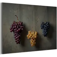 MuchoWow Aluminium schilderij 180x120 cm - Wanddecoratie metaal - Druiven - Kleurrijk - Muur - Metalen muurdecoratie woonkamer - Decoratie industrieel - Foto op dibond - Industriële accessoires slaapkamer