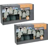 Pro Garden Feestverlichting lichtsnoer - 2x - blauw - 10 LED - warm wit - 270 cm - tuin feestlampjes