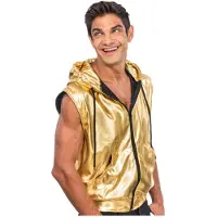 Chaks Gouden Mouwloos Jasje Met Capuchon - Maat M