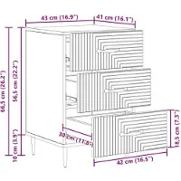 vidaXL Nachtkastje met lade Betongrijs 43 x 41 x 66,5 cm Bewerkt hout