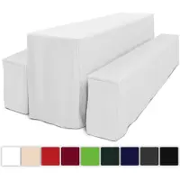 Beautissu Biertischhusse Comfort L 3tlg. Set lang 220x50cm wit
